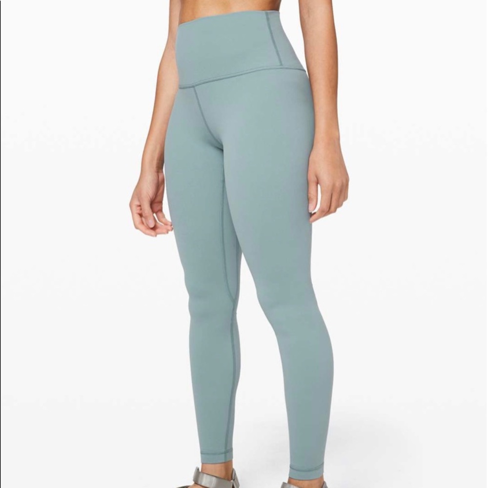 aquatic green lululemon align leggings 28” size 6
